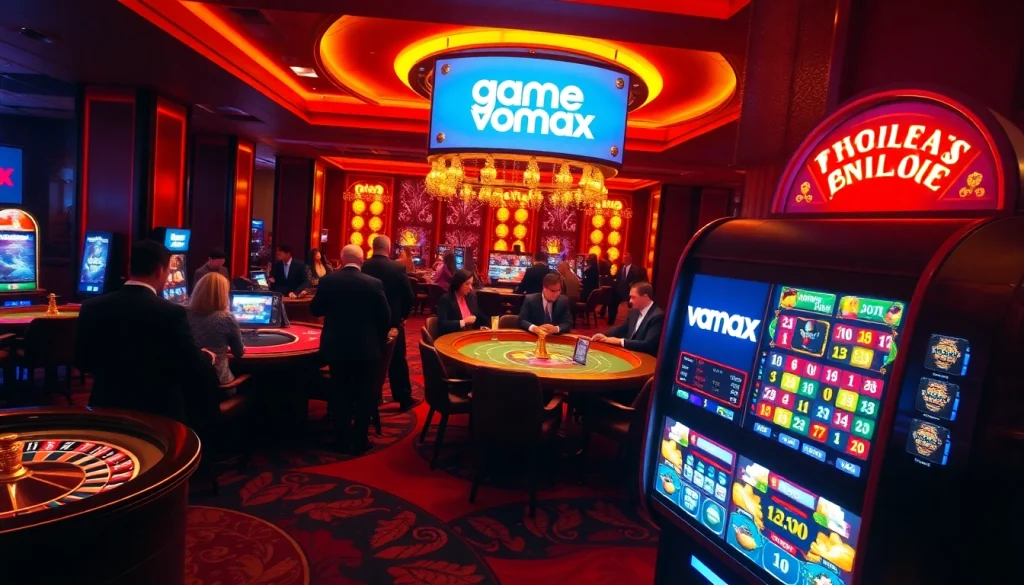 Engage with the thrilling game vmax experience featuring dynamic casino tables and vibrant slot machines.