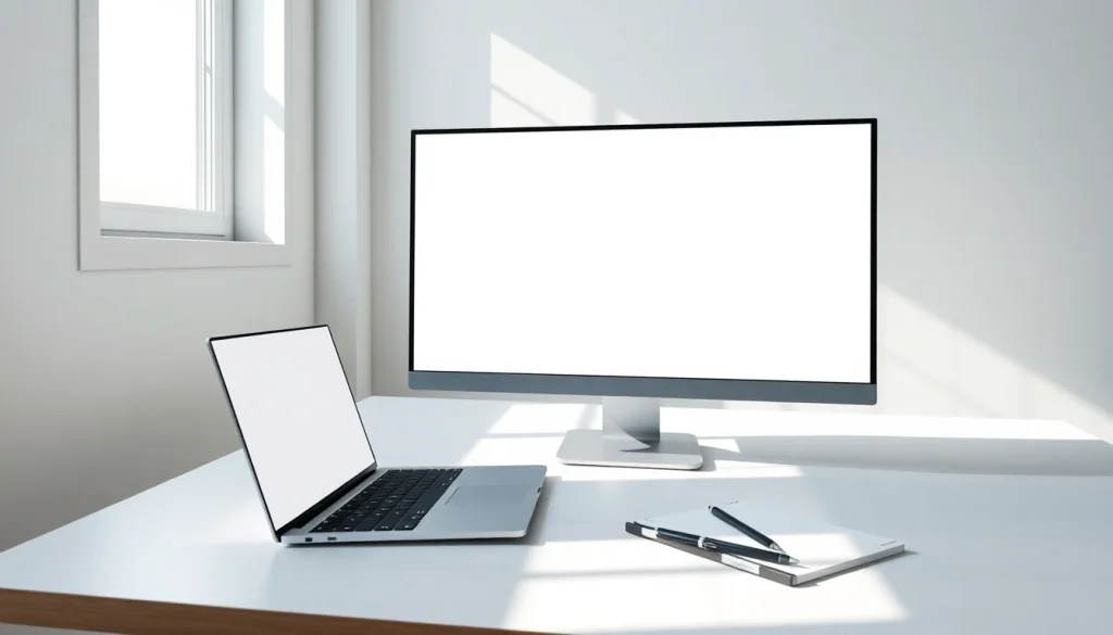 White background website showcasing a fullscreen white screen tool in a clean, modern workspace.