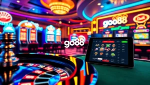 Experience thrilling gameplay at go88 with vibrant casino elements in a luxurious setting.