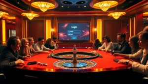 Engaging casino scene with players logging in for a thrilling gaming experience.
