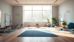 ピラティスおすすめ機材を展示するスタジオの内装