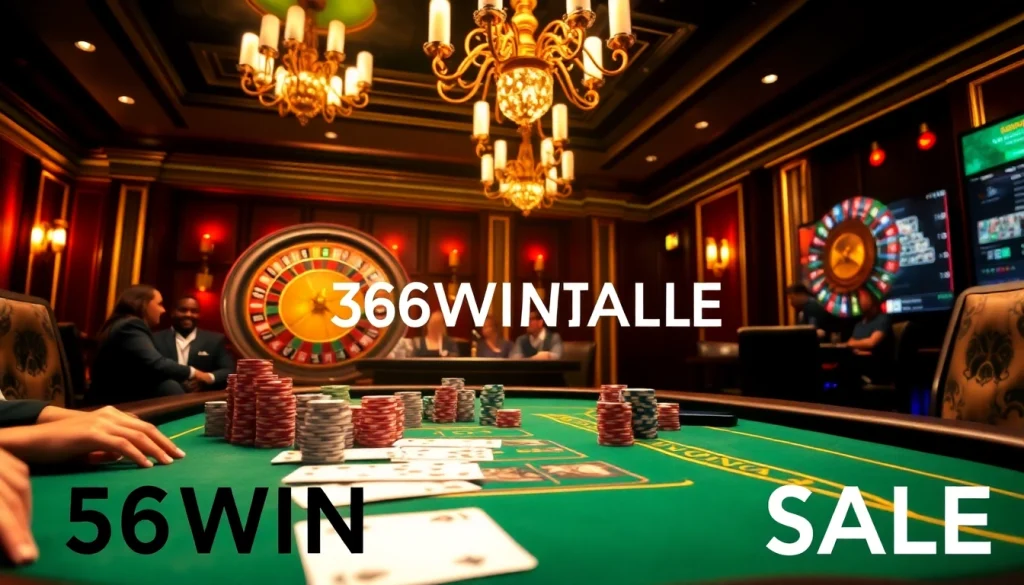 Experience the thrill of winning at 56WIN.SALE with engaging poker games and vibrant casino visuals.