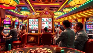 Spin the reels of the slot demo mahjong amidst the excitement of casino gameplay.