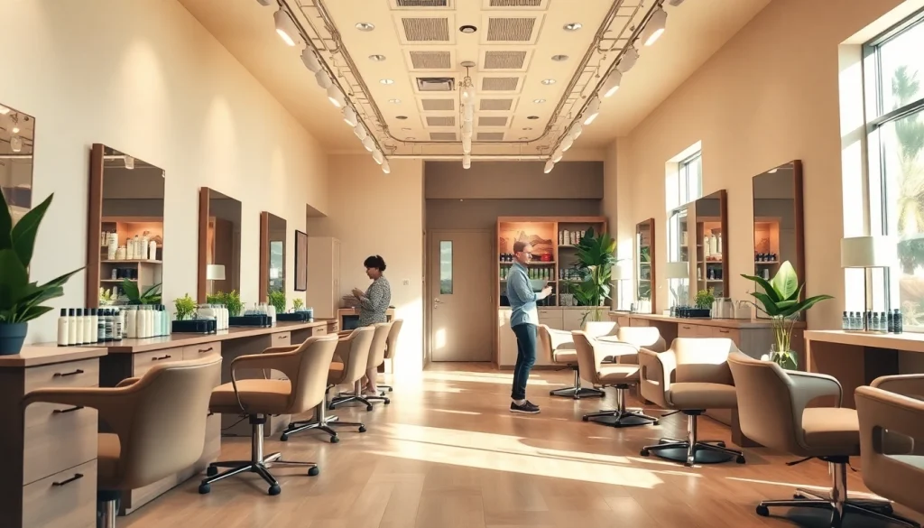 Hair styling at Omnia Salon, emphasizing eco-friendly Aveda products and professional artistry.