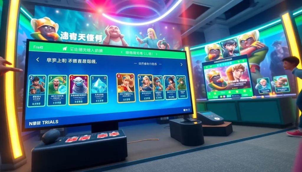 オンラインオリパ 無料を特徴とする、活気あるデジタル要素とアニメーションカードを備えたオンラインカードゲームのシーン